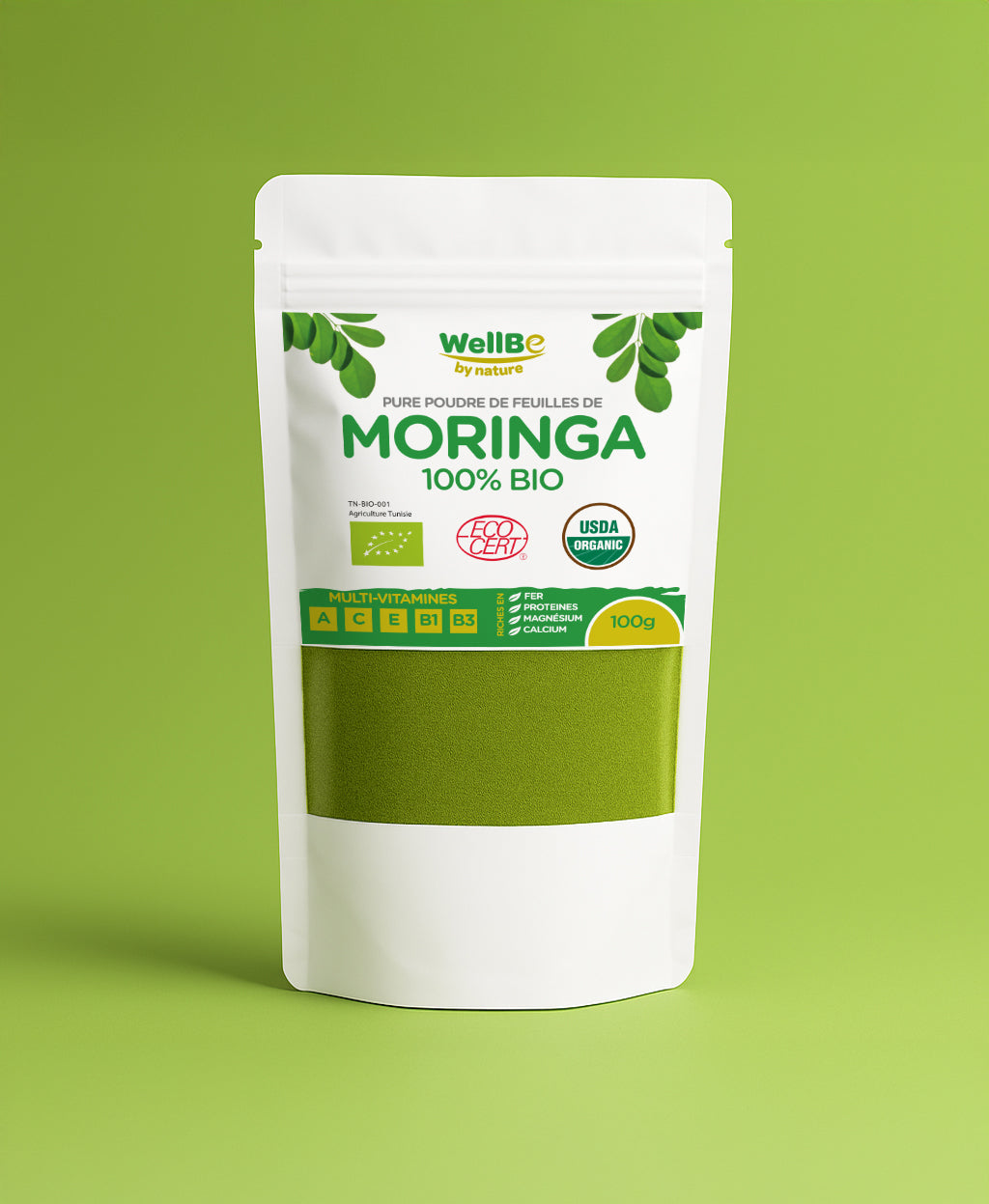 Moringa bio Tunisie poudre 100g